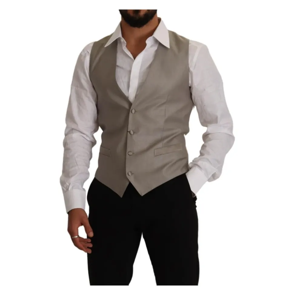 Elegant Beige Suit Vest