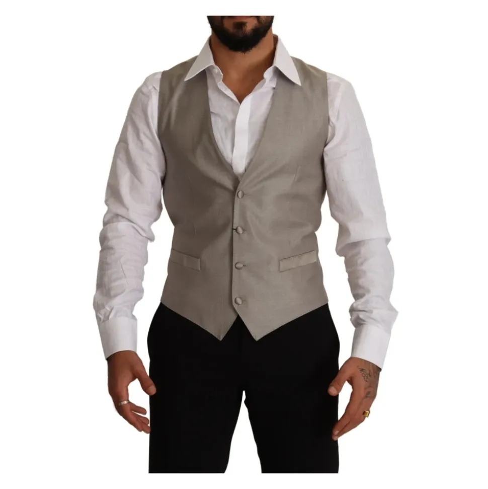 Elegant Beige Suit Vest