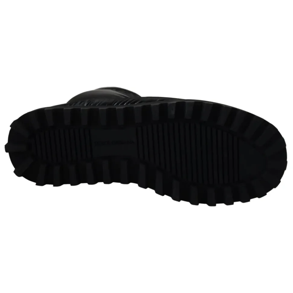 Elegante Mid-Calf Laarzen van Zwart Polyester