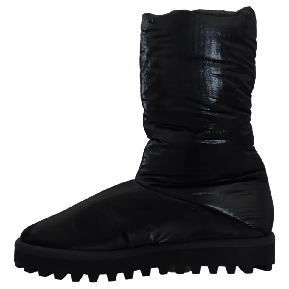 Elegante Mid-Calf Laarzen van Zwart Polyester