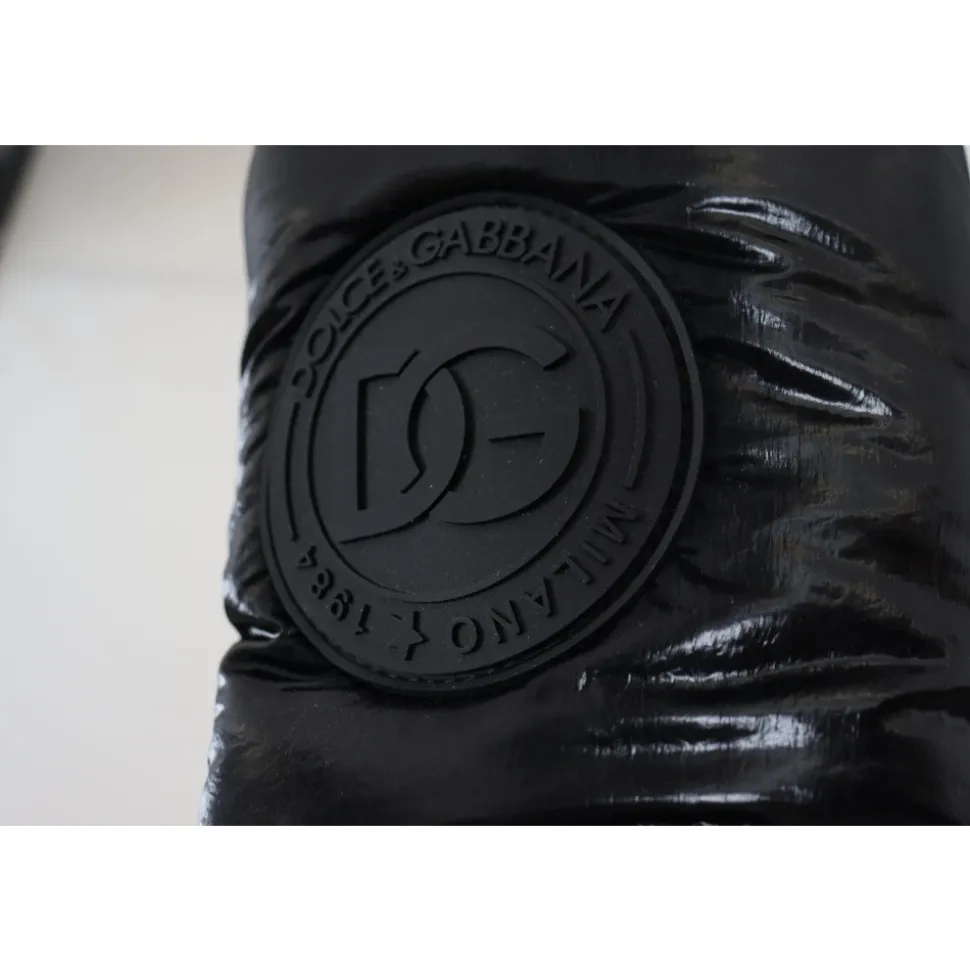 Elegante Mid-Calf Laarzen van Zwart Polyester