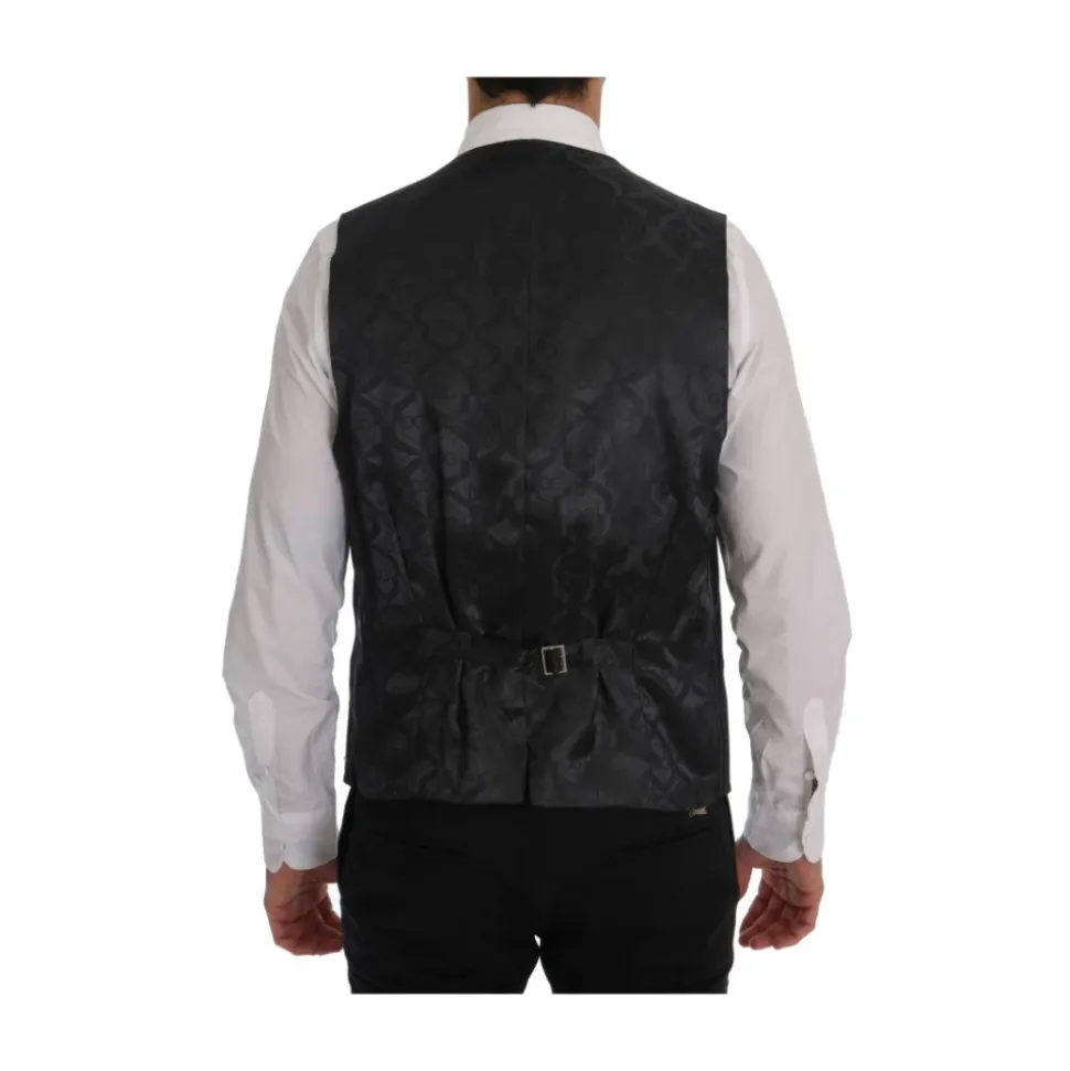 Elegante Grijze Gestreepte Vest