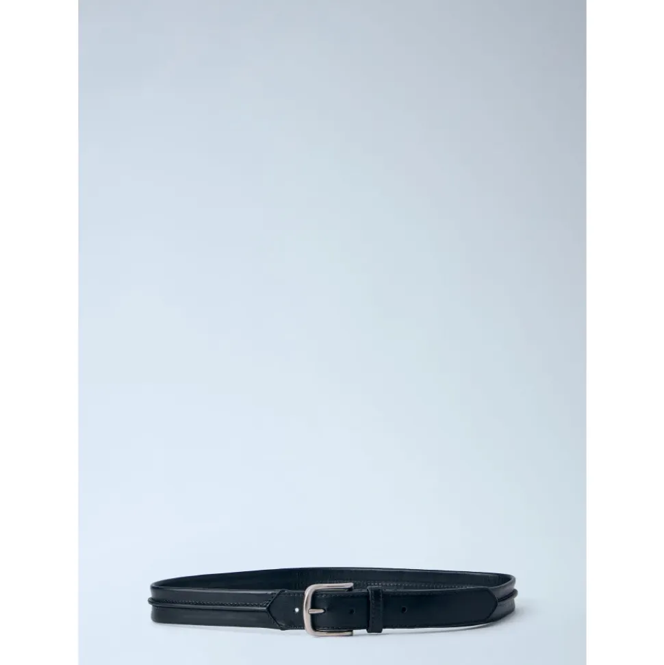 Embossed Seam Leren Riem
