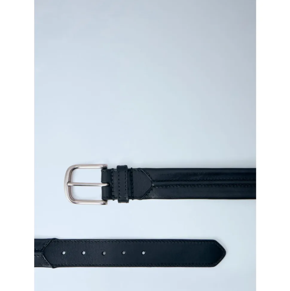 Embossed Seam Leren Riem