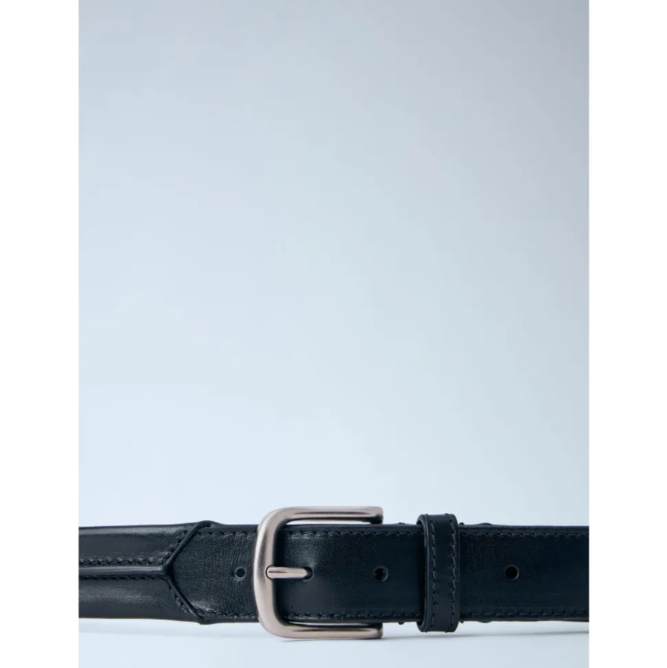 Embossed Seam Leren Riem
