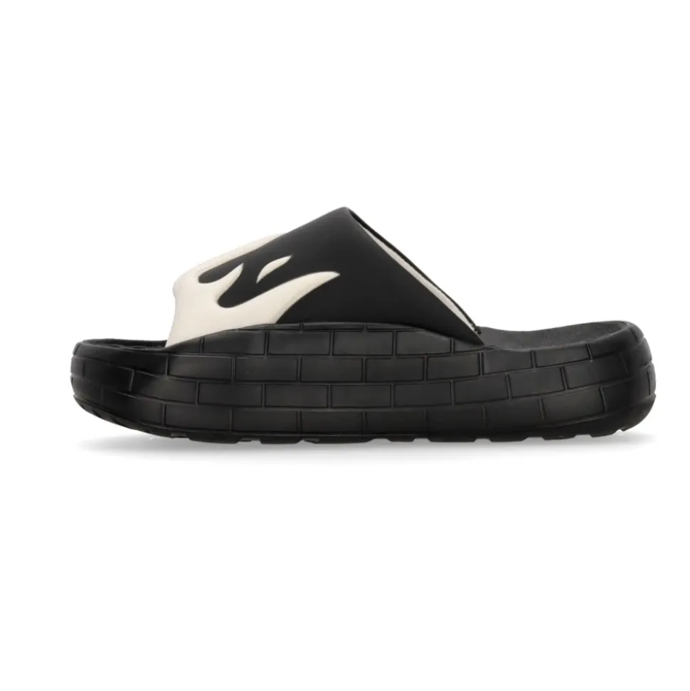 Flame Shape Slide Slippers Wit/Zwart