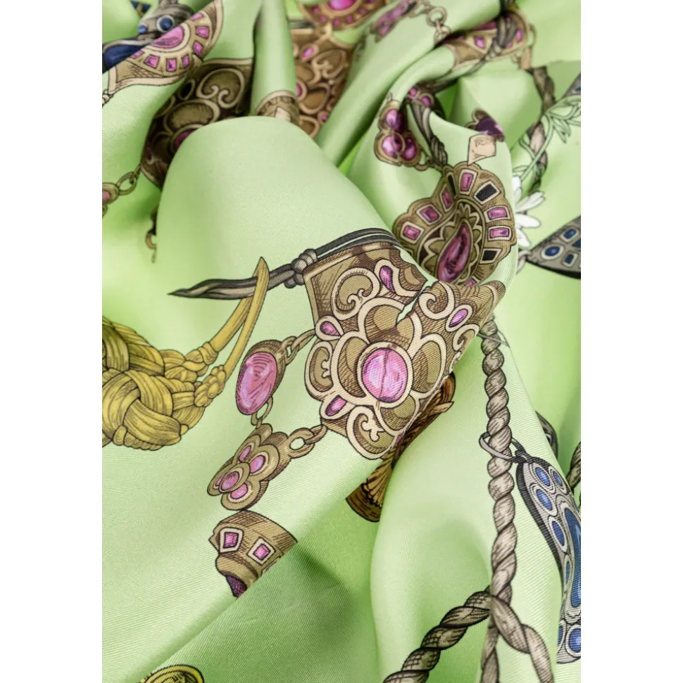 Gedrukte Zijden Twill Sjaal 90 cm