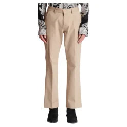 Geplooide Katoenen Gabardine Broek