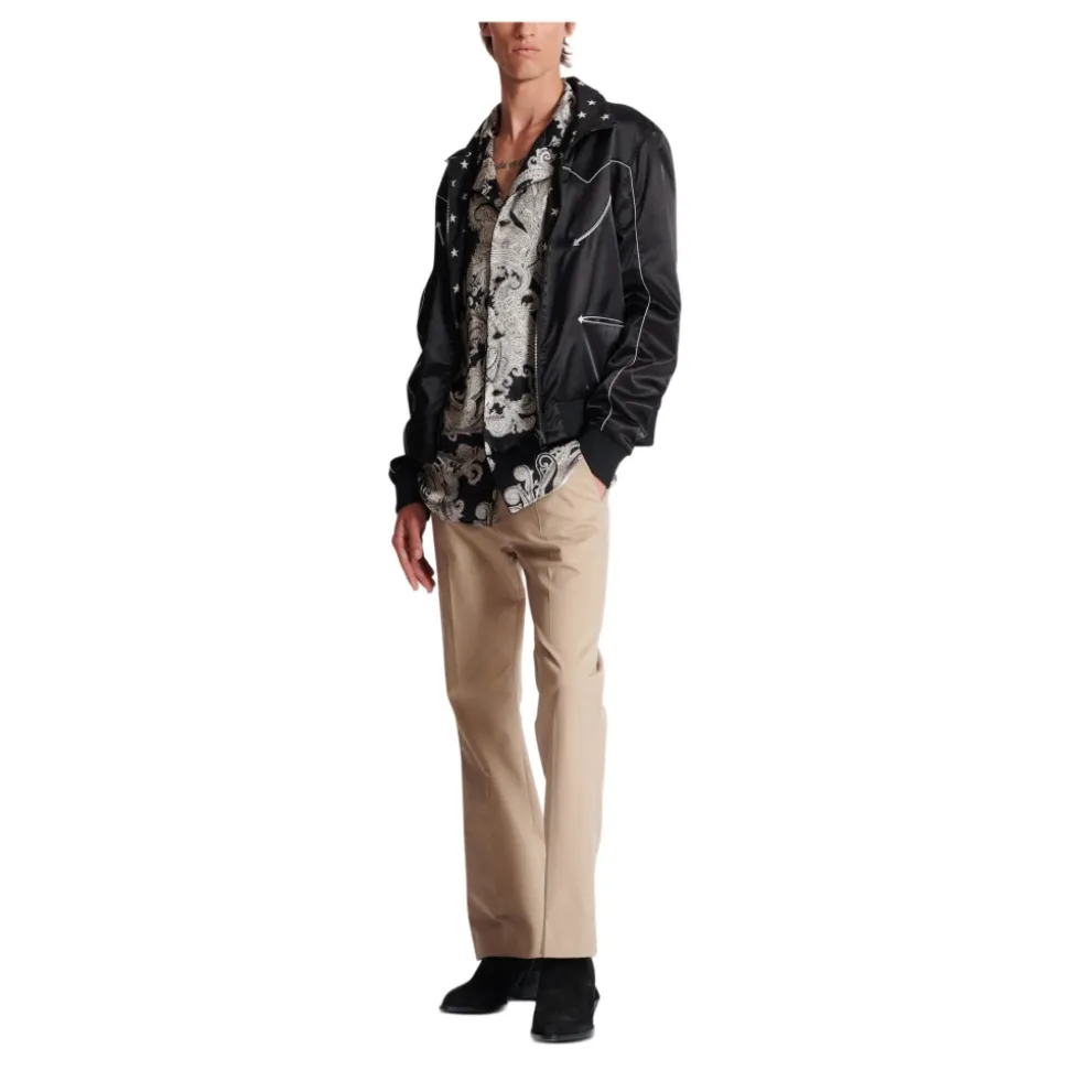Geplooide Katoenen Gabardine Broek