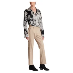 Geplooide Katoenen Gabardine Broek