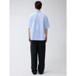 Gestreept korte mouw knoopshirt