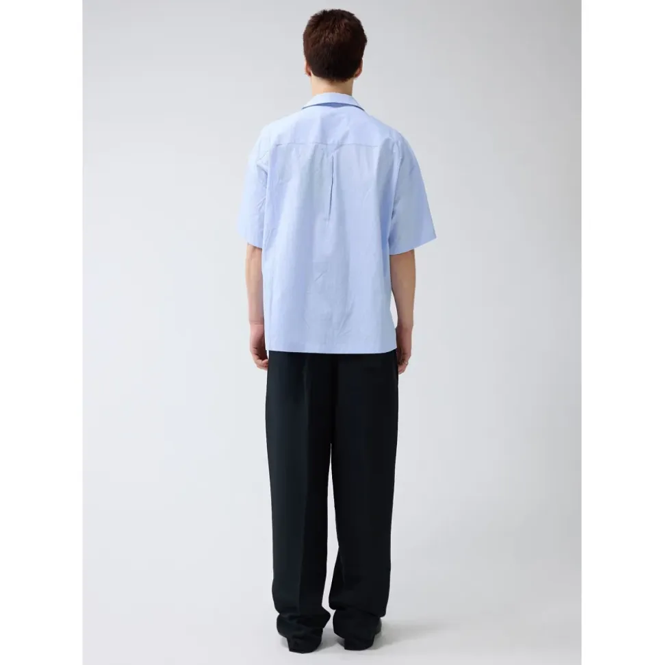 Gestreept korte mouw knoopshirt