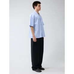 Gestreept korte mouw knoopshirt