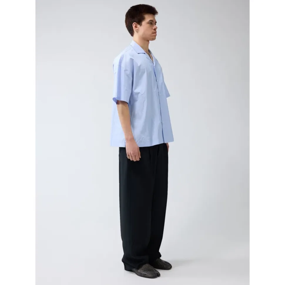 Gestreept korte mouw knoopshirt