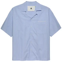 Gestreept korte mouw knoopshirt