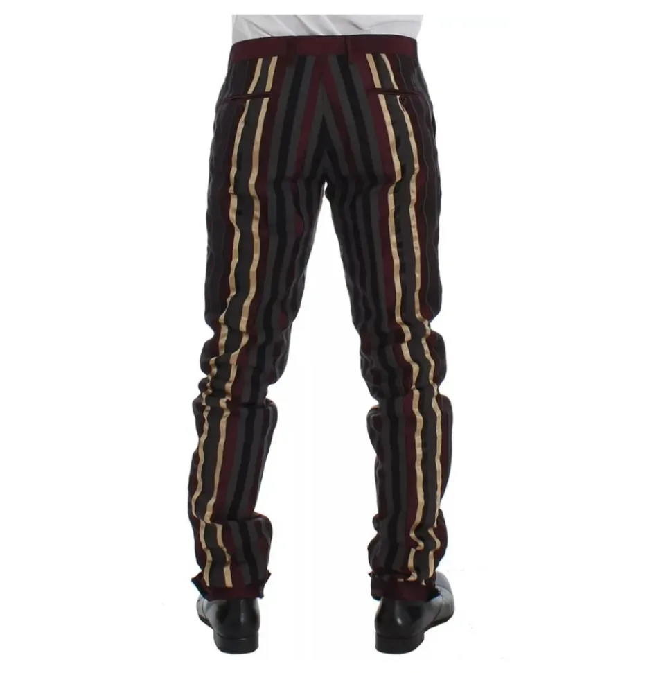 Gestreept Dubbelrijig Slim Fit Pak