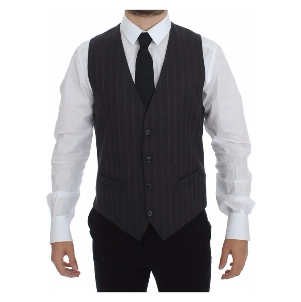 Gestreepte Grijze Vest MainLine Collectie