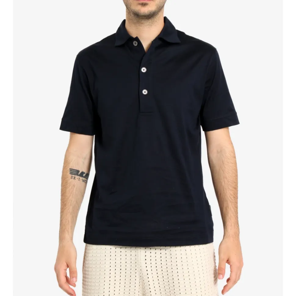 Gestructureerd Katoenen Poloshirt