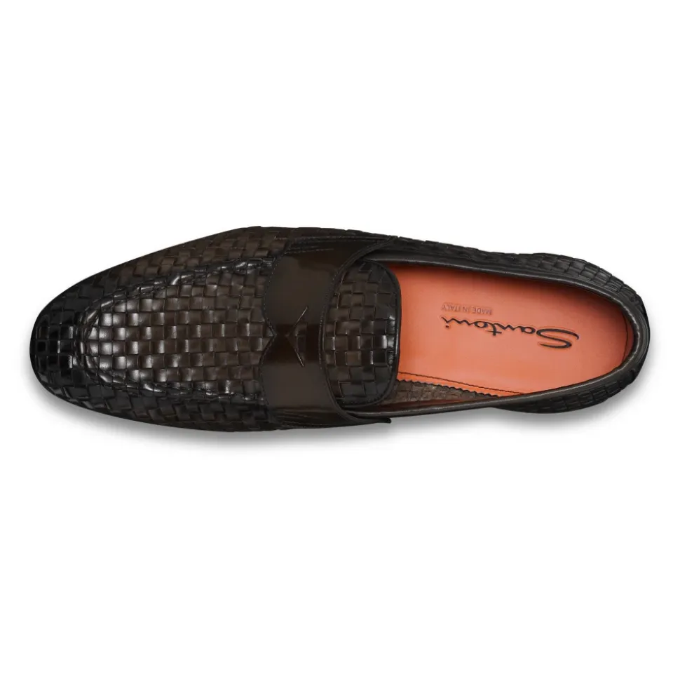 Geweven leren loafer