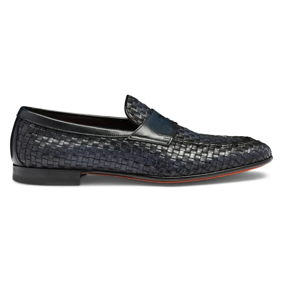 Geweven leren penny loafer