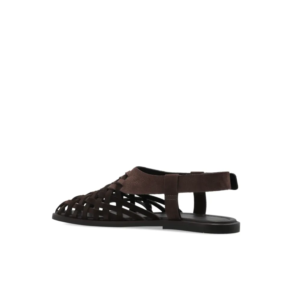 Geweven suède en nubuck sandalen