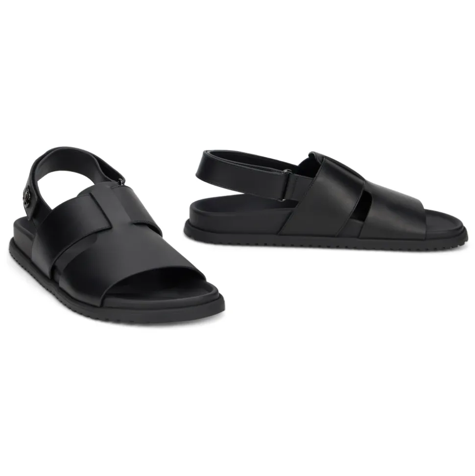 Gladde leren sandalen
