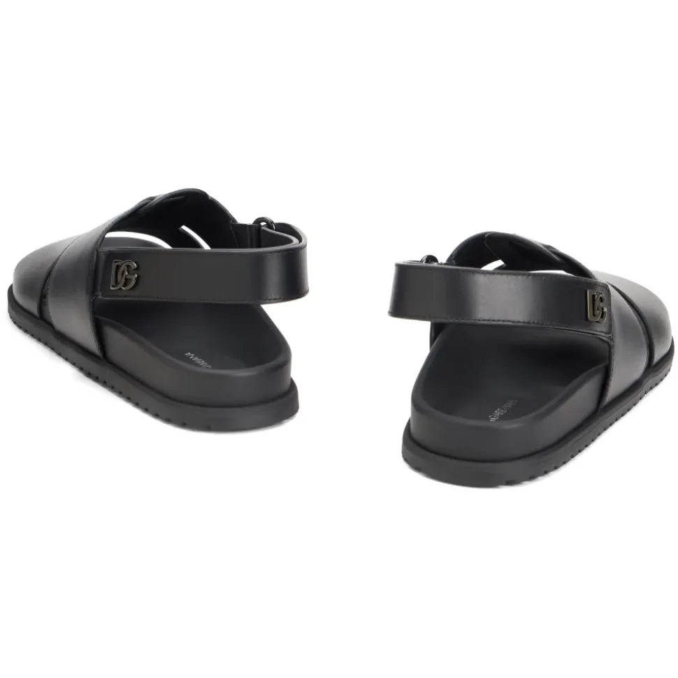 Gladde leren sandalen