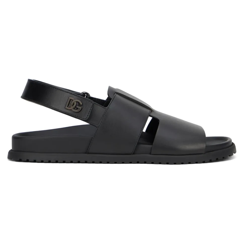 Gladde leren sandalen