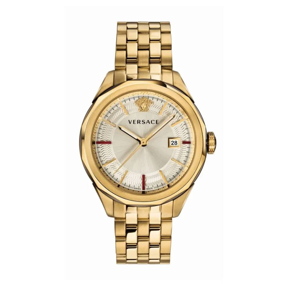 Glaze Herenhorloge Datumvenster Roestvrijstalen Armband
