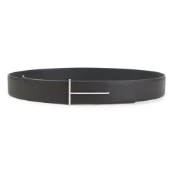Grain Leather Slim T Reversible Belt