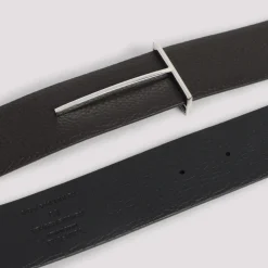 Grain Leather Slim T Reversible Belt