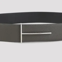 Grain Leather Slim T Reversible Belt