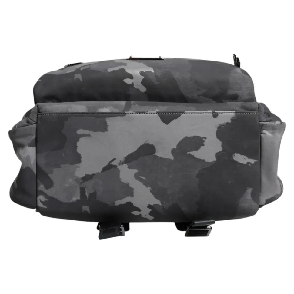 Grijze Camouflage Logo Plaque Rugzak Tas