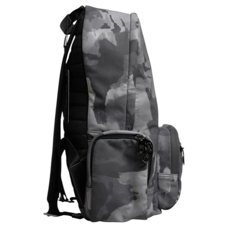 Grijze Camouflage Logo Plaque Rugzak Tas