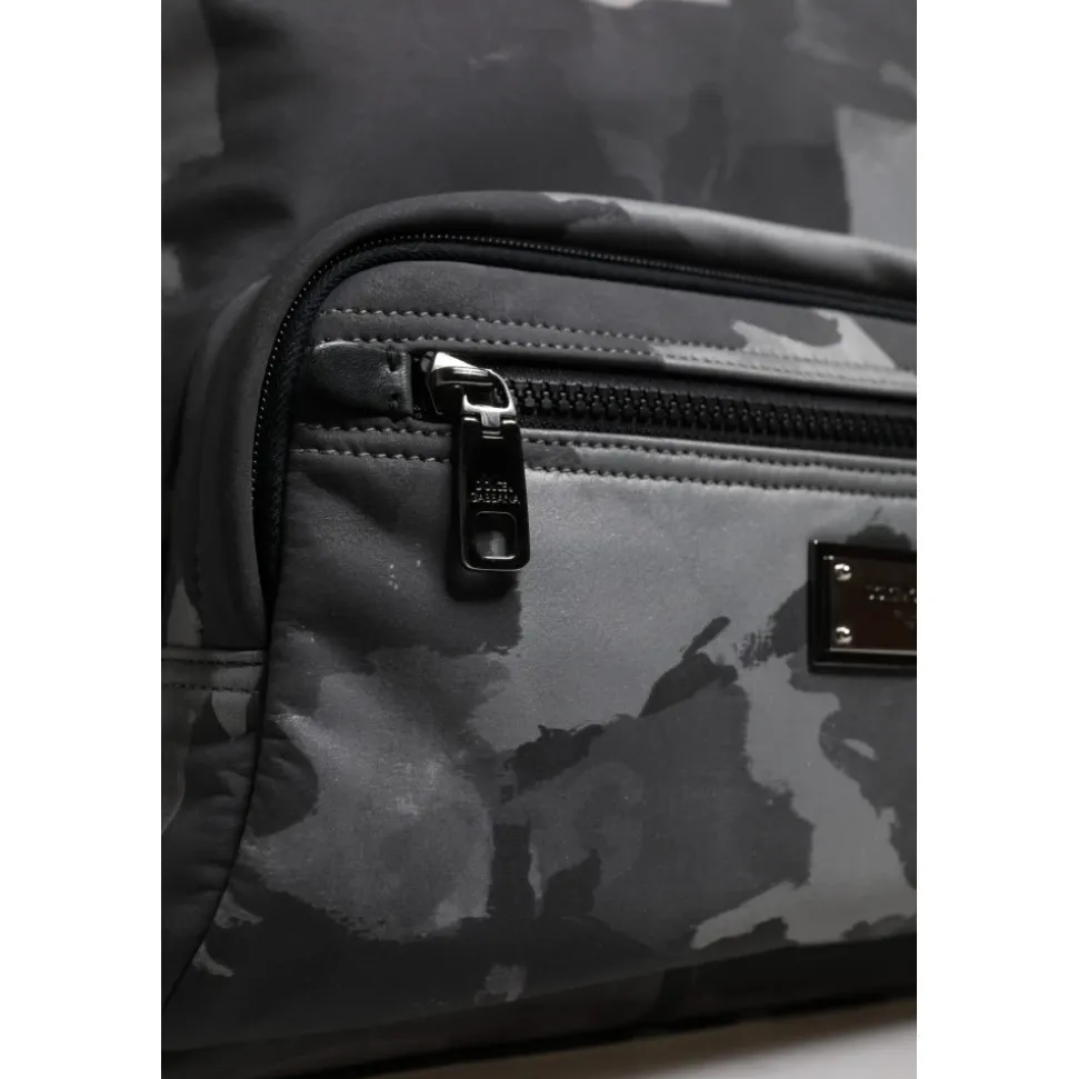Grijze Camouflage Logo Plaque Rugzak Tas