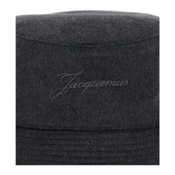 Grijze Bucket Hat met Logo Borduurwerk