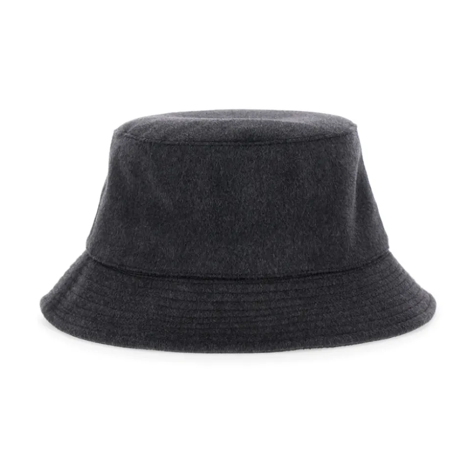 Grijze Bucket Hat met Logo Borduurwerk