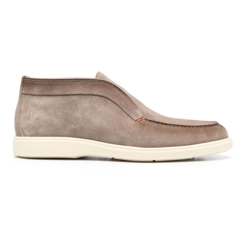 Grijze Leren Sandalen voor Mannen
