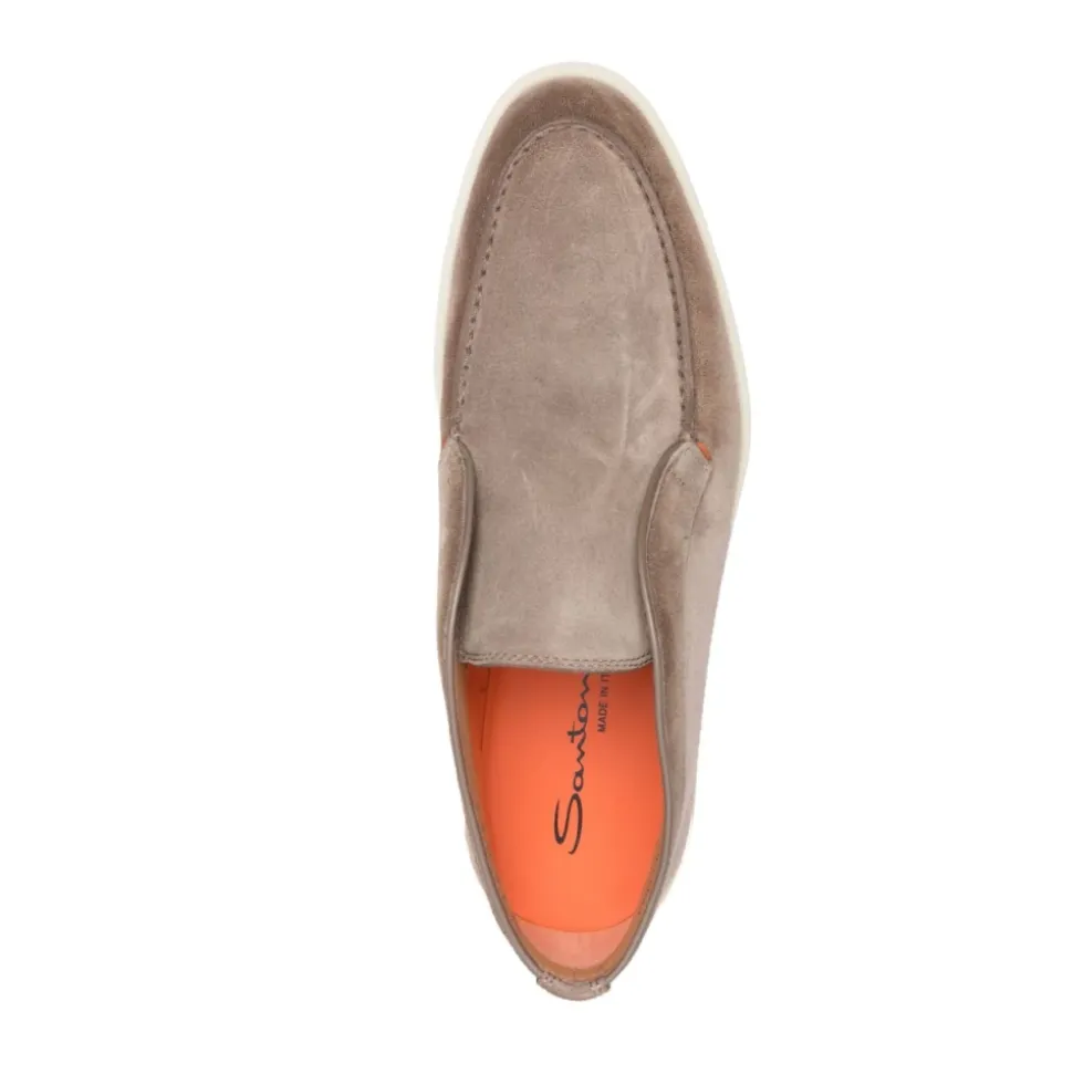 Grijze Leren Sandalen voor Mannen