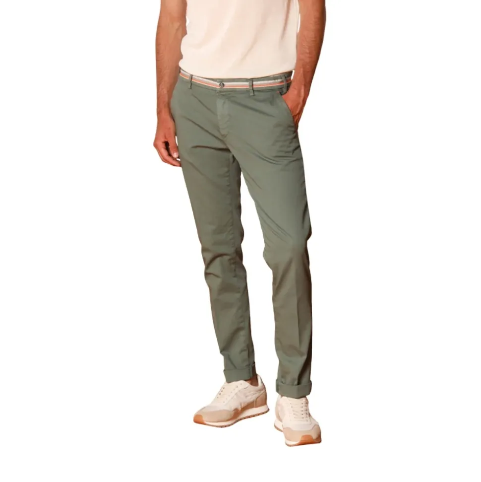 Groene extra slim fit chino broek