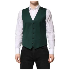 Groene Wol Formeel Jurk Vest
