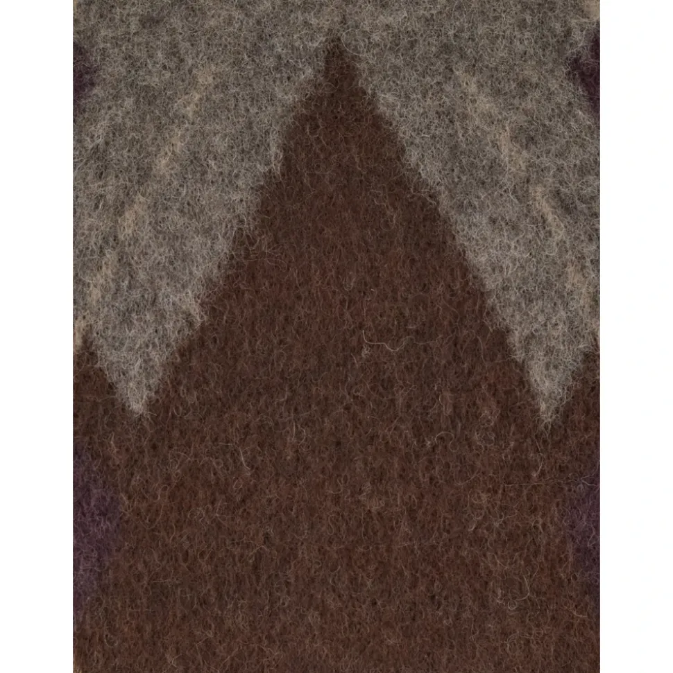 Hairy Gemêleerd Argyle Trui met Ronde Hals