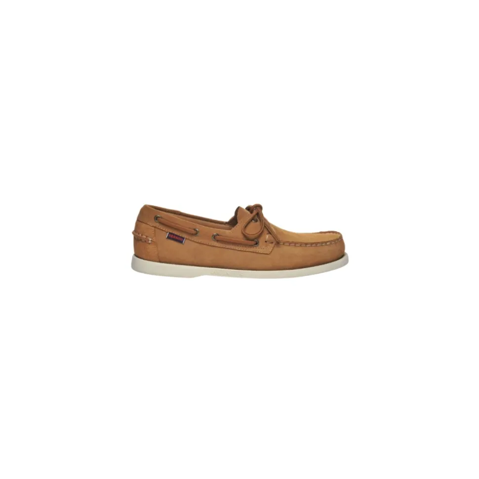 Handgemaakte leren mocassin bruin cognac