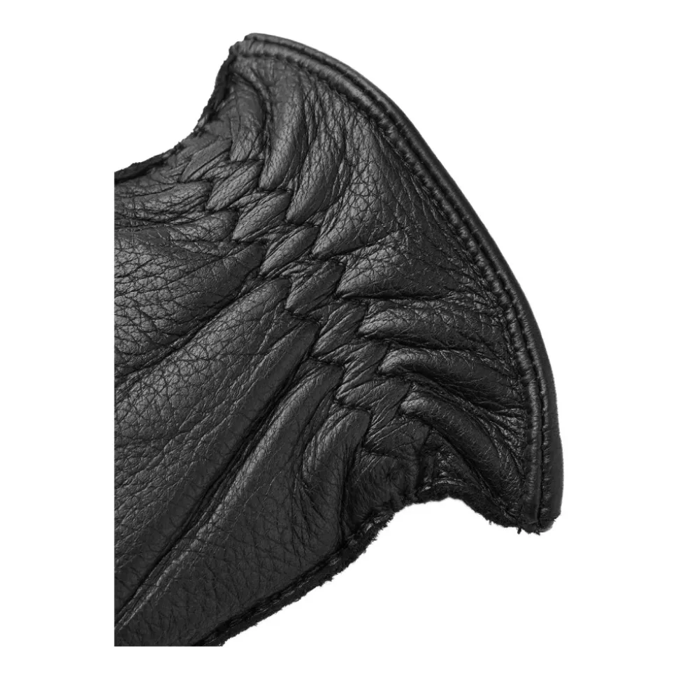 Handgemaakte Elandenleren Handschoenen met Kasjmier Voering, Zwart
