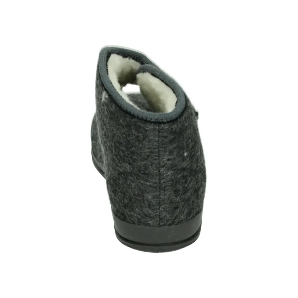 Heren Pantoffels Grijs Stof Rubberen Zool