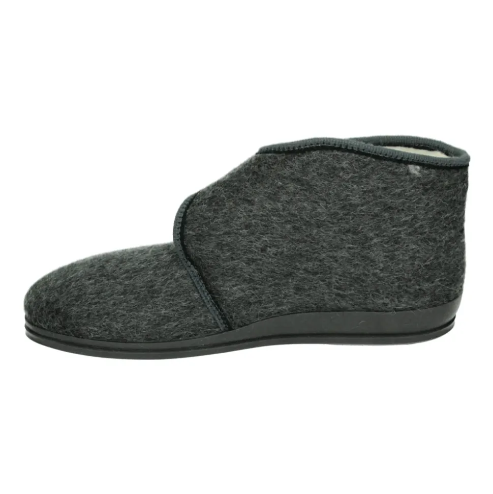 Heren Pantoffels Grijs Stof Rubberen Zool