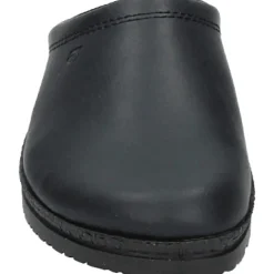 Heren Pantoffels Zwart Leren Rubberen Zool