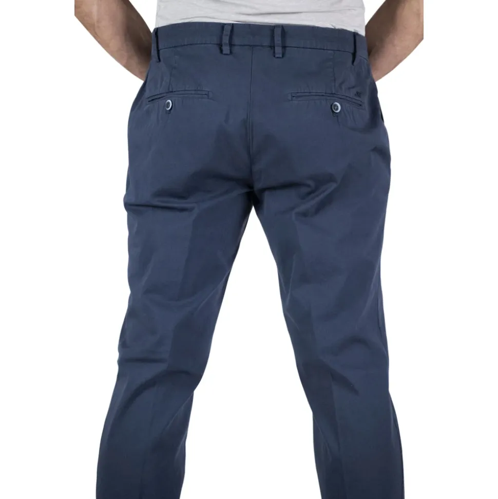 Heren Poplin Zomerbroek Blauw