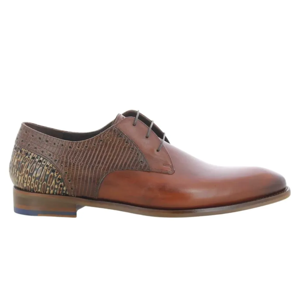 Heren schoenen van cognac leer