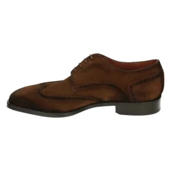 Heren Zakelijke Lage Schoenen in Cognac Suède